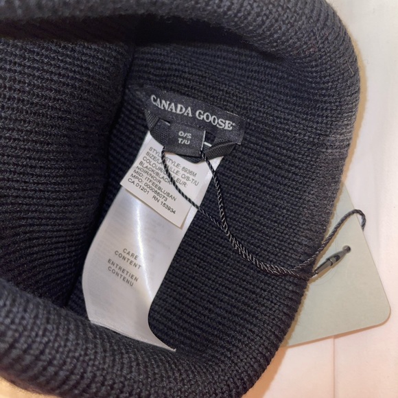 Canada Goose Black Wool Beanie (Men’s) - Picture 3 of 6